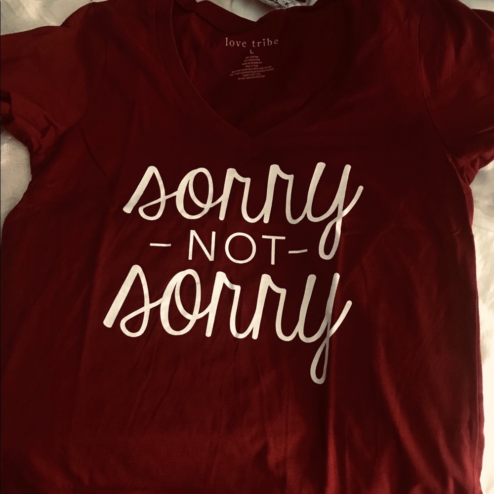 LargeTShirt Burgundy LoveTribe ‘SorryNotSorry’